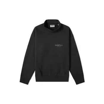 Fear of God Свитшот Essentials FW20 с воротником-стойкой и буквенным узором, унисекс, черный FOG-FW20-345 XXS