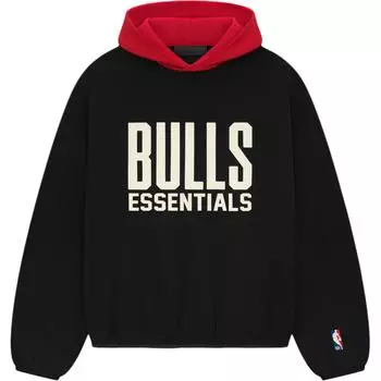 Fear of God Толстовка Essentials x NBA Chicago Bulls с капюшоном, черная, красная, унисекс, топы 192AL246504F M
