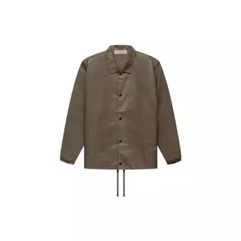 Fear of God Тренерская куртка Essentials FW22 с однотонным логотипом и ветрозащитными пуговицами Мужские куртки древесно-коричневые FOG-FW22-147 M