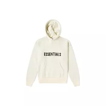 Fear of God Вязаная толстовка с капюшоном Essentials с логотипом алфавита, жаккардовые мужские топы кремового цвета FOG-FW21-1229 XL