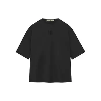 Fear Of God X Adidas Athletics Series Повседневная футболка с короткими рукавами и графическим рисунком спереди, топы унисекс, черный IM5319 S