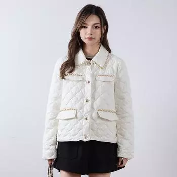 Feather 90 New National Standard White Duck Down Rhombus Короткая куртка Зимняя цепочка Пуховик для женщин S чёрный