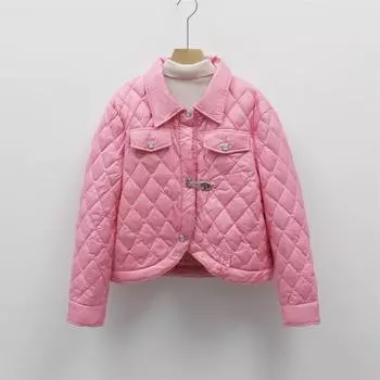 Feather 90 New National Standard White Duck Down Jacket Winter Rhombus Warm Box Bag Buck Down Jacket Women S розовый