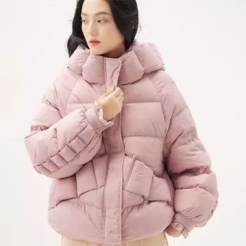 Feather Clothes Women s Winter Fashion Foreign Style High-end White Duck Down Cocoon Bread Clothes Jacket S size 90-62.5kg