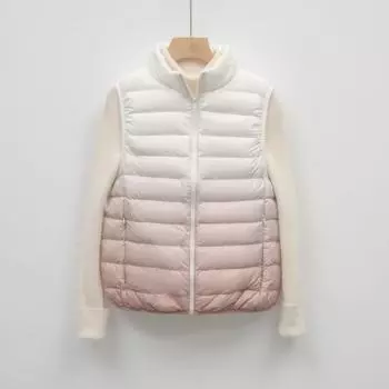 Feather New Women s 90-down Light Down Vest Women s Vest Women s Light and Thin Down Jacket with Gradual Change of Color M