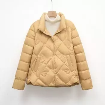 Feather new women s 90 down white duck down down rhombus solid color simple solid color about women s down jacket S светло-фиолетовый