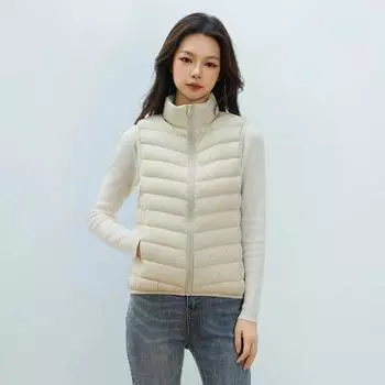 Feather новый женский 90-down легкий и тонкий пуховый жилет женский жилет женский легкий и тонкий пуховик универсальный осень S