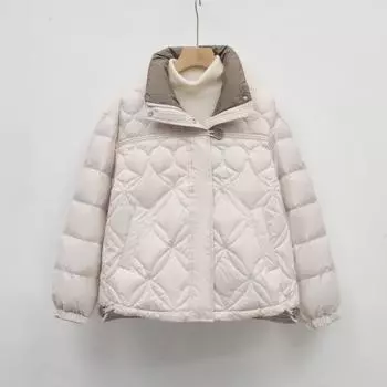 Feather новый женский 90 пух белый утиный пух пух короткий утолщенный однотонный простой женский пуховик S