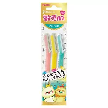 FEATHER Peanie Sensitive Skin Face Guard Included 3 Pieces Made in Japan Razor for and Mouth Women s Cheeks, Forehead,