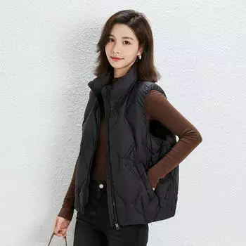 Feather Women s 90-down Light Down Vest Women s Vest Women s Striped Down Jacket Plus Size S хаки