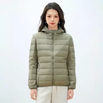 Feather Women s 90 Fleece Женская одежда с капюшоном Бесшовная пластиковая пуховая куртка Короткая куртка большого размера S белый
