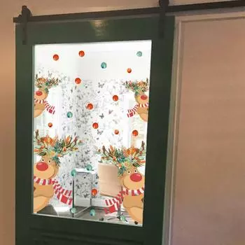 Феативальная поставка, фреска со снежинкой, ПВХ, наклейки на стену, рождественские украшения, рождественский узор, наклейка