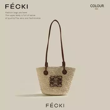 Fecki Fresh Seaside Holiday Satchel Artsy Creamy-white small size