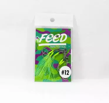 Feed Lures HM Assist Hook Twin SMP Size 12 3 set Green (2139)