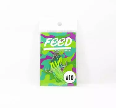 Feed Lures HM Assist Hook Twin SMP Size 10 3 set Green (2138)