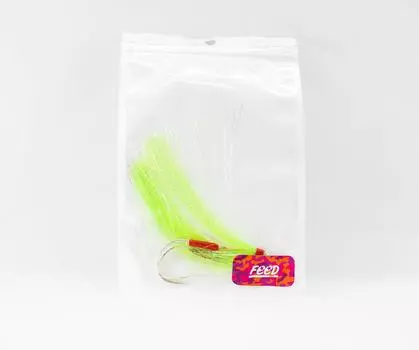 Feed Приманки Assist Hook Giant Mack, одинарный размер 3/0, полностью зеленые (2121)