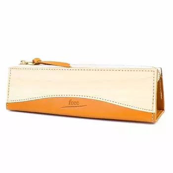 feee Пенал из натуральной кожи Tochigi Leather x Natural Wood Pencil Case Треугольный пенал Сделано в Японии [FE-3207] Мужской Женский [FE-3207] (Верблюд