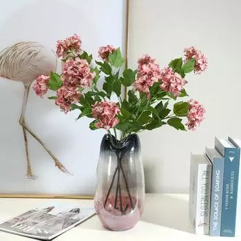 Feel Moisturizing 3 Head Hydrangea Flower Simulation Bouquet Home Living Room Table Decoration Decoration Fake Flowers светло-фиолетовый