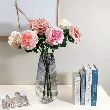 Feel Moisturizing Austin Rose Imitation Flower Living Room Table Decoration Decoration Fake Flowers 65cm розовый