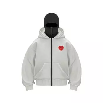 Feel Print Мужская толстовка с капюшоном на молнии, зимняя теплая повседневная толстовка Y2K с капюшоном и маской для лица, спортивная куртка на молнии для активного отдыха S