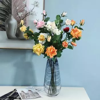 Feel Simulation Rose Wet Feeling Home Living Room Decoration Fake Flower Ornaments Flower Props 85cm белый