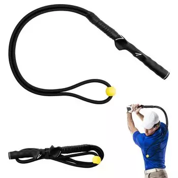 Feestars Golf Swing Practice Swing Trainer с корректирующими упражнениями на замах для гольфа Golf Swing Practice Golf Укрепляющая сумка для хранения в помещении с веревкой, чёрный