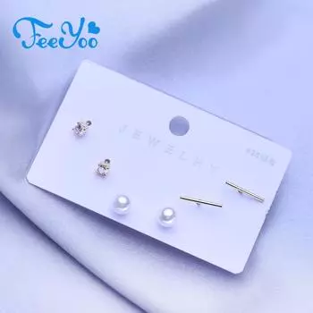 FEEYOO 3 комплекта серег для женщин и девочек, модные модные серьги в форме сердца, ювелирные изделия Giftt A разноцветный