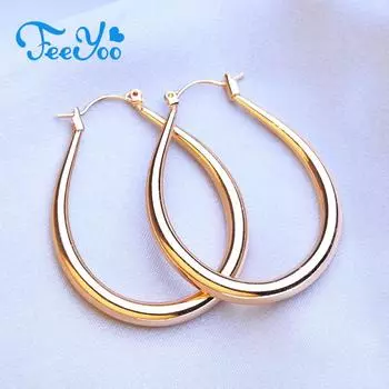 FEEYOO большие серьги-клипсы для женщин и девочек, модные серьги золотого цвета, ювелирные изделия, подарок разноцветный