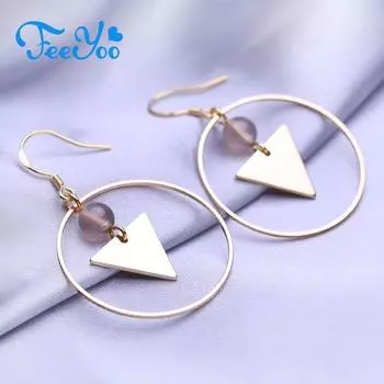 FEEYOO длинные серьги для женщин, модные серьги, ювелирные изделия, серьги для девочек золотой