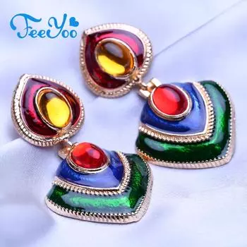 FEEYOO длинные серьги для женщин, популярные модные серьги, ювелирные изделия A