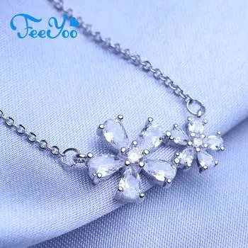 FEEYOO модное элегантное ожерелье с цветами женская подвеска для женщин и девочек ожерелье с кубическим цирконием ювелирные изделия подарок белый