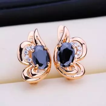 FEEYOO серьги-клипсы цвета розового золота, модные серьги для женщин, серьги-гвоздики с кубическим цирконием, ювелирные изделия A