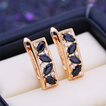 FEEYOO серьги-клипсы цвета розового золота, модные серьги для женщин, серьги-гвоздики с кубическим цирконием, ювелирные изделия A