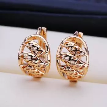 FEEYOO серьги-клипсы цвета розового золота, модные серьги для женщин, серьги-гвоздики с кубическим цирконием, ювелирные изделия A