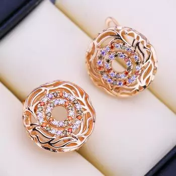 FEEYOO серьги-клипсы цвета розового золота, модные серьги для женщин, серьги-гвоздики с кубическим цирконием, ювелирные изделия A