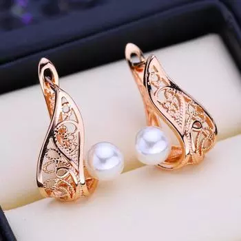 FEEYOO серьги-клипсы цвета розового золота, модные серьги для женщин, серьги-гвоздики с кубическим цирконием, ювелирные изделия A