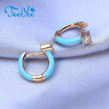 FEEYOO серьги-кольца для женщин и девочек, модные серьги золотого цвета, модные круглые серьги, ювелирные изделия, подарок белый