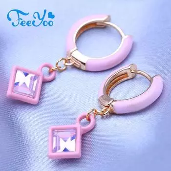 FEEYOO серьги-кольца для женщин и девочек, модные серьги золотого цвета, модные круглые серьги, ювелирные изделия, подарок синий