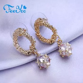 FEEYOO висячие серьги для женщин, популярные модные длинные серьги, ювелирные изделия A