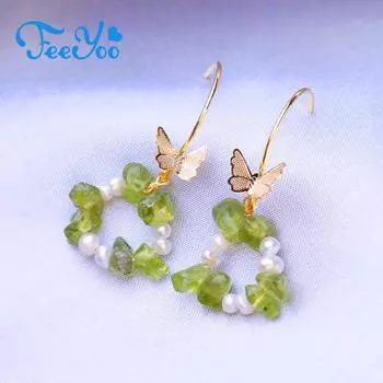 FEEYOO висячие серьги для женщин, популярные модные длинные серьги, ювелирные изделия A золотой