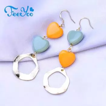 FEEYOO висячие серьги для женщин, популярные модные длинные серьги, ювелирные изделия A золотой