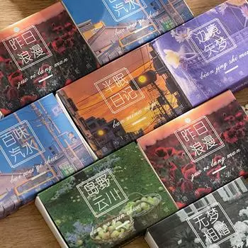 FEIJIEAST 60 шт./компл. наклейки для домашних животных в упаковке, розовые цветы, пейзажный узор, наклейка, сделай сам, художественное ремесло, декоративная бумага для альбома, скрапбукинга 2