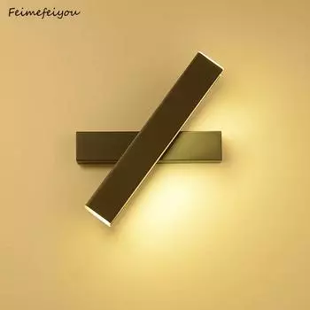 Feimefeiyou креативный светодиодный настенный светильник простой современный модный спальня коридор проход настенный светильник спальня прикроватная лампа регулируемый угол white