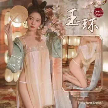 Feimu Hanfu в древнем стиле Сексуальное нижнее белье и пижамный комплект - Полуночное очарование 7874 One Size