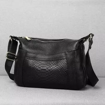 Feiya кожаная женская сумка модная сумка-мессенджер универсальная сумка для мам среднего возраста сумка через плечо с узором под змею High Sense