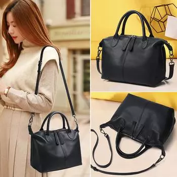 Feiya Натуральная кожаная женская сумка Модная и простая сумка-локомотив Портативная сумка через плечо из воловьей кожи Мягкая кожаная маленькая сумка серый