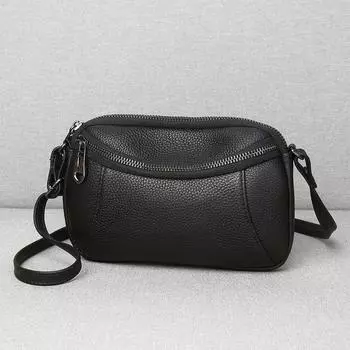 Feiya женская сумка кожаная маленькая женская сумка сумка мессенджер женская мини сумка через плечо сумка на двойной молнии коричневый