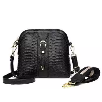 Feiya женская сумка первый слой коровьей кожи модный крокодиловый узор широкий плечевой ремень одно плечо кроссбоди сумка для матери среднего возраста мягкая кожа Tide сапфировый