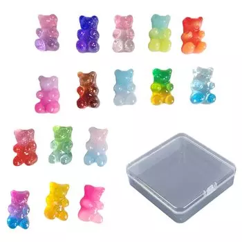 Felimoa Gummy Bear Beads Deco Parts Gradient Storage Case Included Total Set of 200