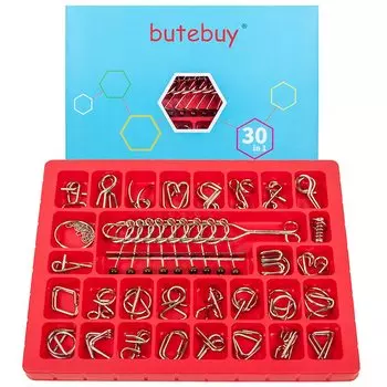 Felimoa Круг Мудрости Кольцо Головоломка Веселая Забава для Взрослых и Футляр для Хранения Набор из 30 Детей, В комплекте,